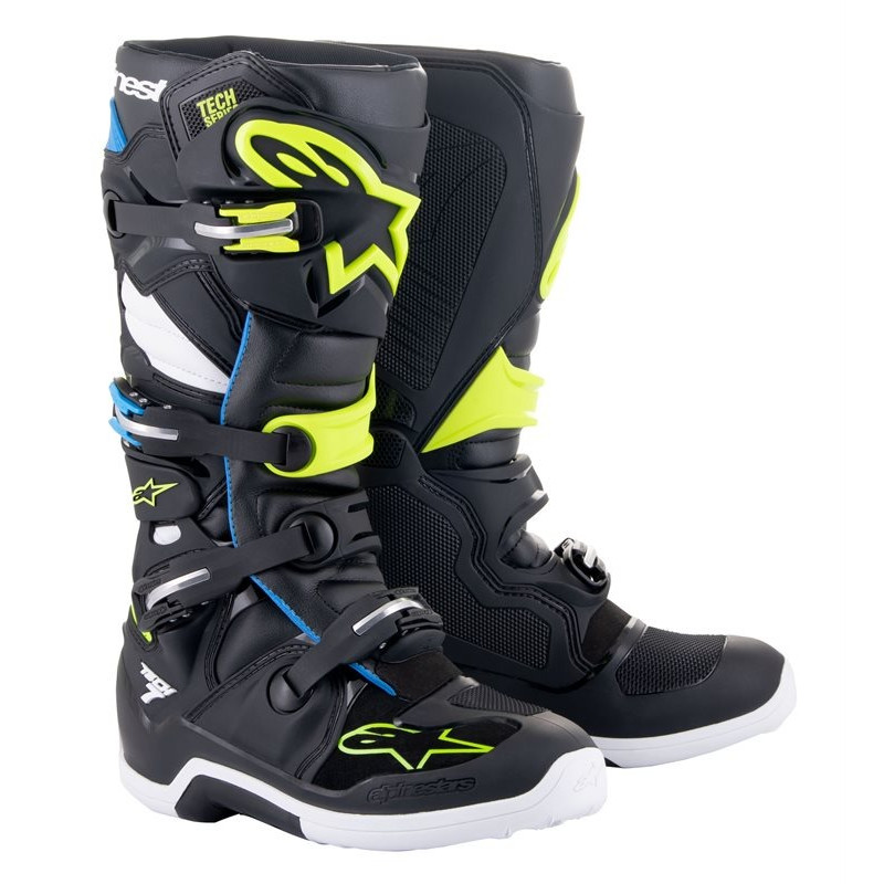ALPINESTARS - STIVALI MOTOCROSS TECH 7 - NERO/BLU/GIALLO FLUO