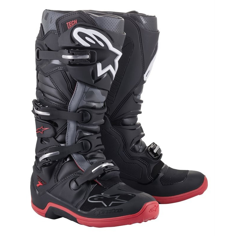 ALPINESTARS - STIVALI MOTOCROSS TECH 7 - NERO/GRIGIO/ROSSO