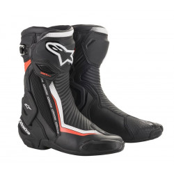 ALPINESTARS - STIVALI MOTO SMX PLUS V2 - NERO/BIANCO/ROSSO FLUO