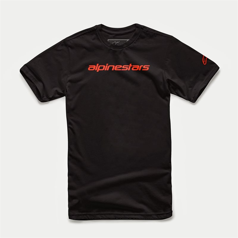 ALPINESTARS - T-SHIRT LINEAR WORDMARK TEE - NERO/ROSSO