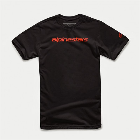 ALPINESTARS - T-SHIRT LINEAR WORDMARK TEE - NERO/ROSSO