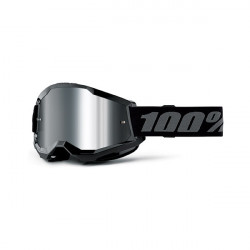 100% - MASCHERA STRATA 2 BLACK - LENTE A SPECCHIO ARGENTO