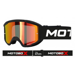 ETHEN - MASCHERINA MOTOCROSS MOTOBOX LENTE A SPECCHIO ROSSO OTG - NERO/ROSSO