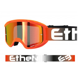 ETHEN - MASCHERINA MOTOCROSS OTG06 LENTE A SPECCHIO ROSSA - ARANCIONE