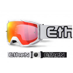 ETHEN - MASCHERINA MOTOCROSS OTG06 LENTE A SPECCHIO ROSSA - BIANCO