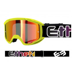 ETHEN - MASCHERINA MOTOCROSS OTG06 LENTE A SPECCHIO ROSSA - GIALLO FLUO