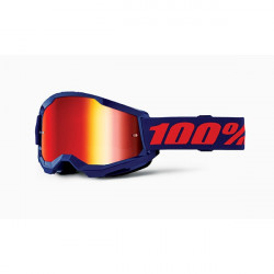 100% - MASCHERA STRATA 2 NAVY - LENTE A SPECCHIO ROSSA - BLU/ROSSO