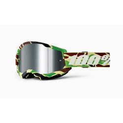 100% - MASCHERA STRATA 2 WAR CAMO - LENTE A SPECCHIO ARGENTO - CAMO