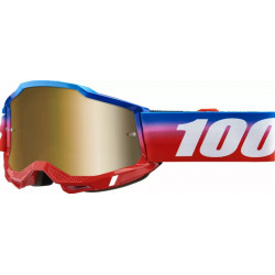 100% - MASCHERINA MOTOCROSS ACCURI 2 LENTE SPECCHIATA ORO - BLU/ROSSO