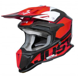 JUST1 - CASCO MOTOCROSS J18F HEXA - ROSSO/NERO/BIANCO