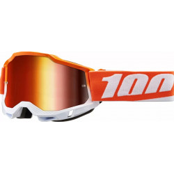 100% - MASCHERINA MOTOCROSS ACCURI 2 LENTE SPECCHIATA ROSSA - ARANCIONE/BIANCO