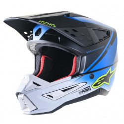ALPINESTARS - CASCO MOTOCROSS S-M5 RAYON NERO/BLU/BIANCO/GIALLO FLUO