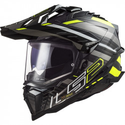 LS2 - CASCO MOTO ADVENTURE MX701 C EXPLORER EDGE 22.06 - CARBONIO/GIALLO FLUO
