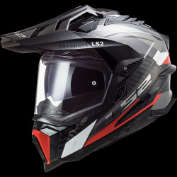 LS2 - CASCO MOTO ADVENTURE MX701 C EXPLORER FRONTIER 22.06 CARBONIO/BIANCO/ROSSO