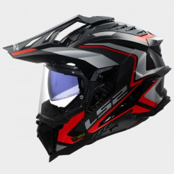 LS2 - CASCO MOTO ADVENTURE MX701 C EXPLORER FRONTIER II - NERO/ROSSO/GRIGIO