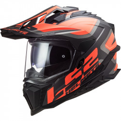 LS2 - CASCO MOTO ADVENTURE MX701 EXPLORER ALTER 22.06 - NERO OPACO/ARANCIONE FLUO