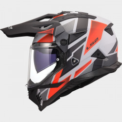 LS2 - CASCO MOTO ADVENTURE MX702 PIONEER II BLOCK - GRIGIO/ROSSO