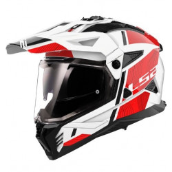 LS2 - CASCO MOTO ADVENTURE MX702 PIONEER II HILL 22.06 - BIANCO/ROSSO