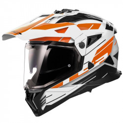 LS2 - CASCO MOTO ADVENTURE MX702 PIONEER II NAMIB BIANCO/ARANCIONE