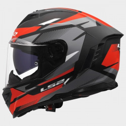 LS2 - CASCO MOTO INTEGRALE FF818 STORM III KOMAI - NERO OPACO/ROSSO/GRIGIO