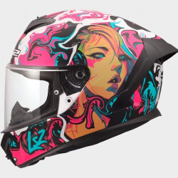 LS2 - CASCO MOTO INTEGRALE FF820 RAPID III CYBERG - BIANCO/ROSA/AZZURRO