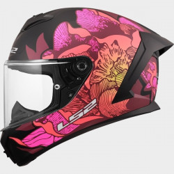 LS2 - CASCO MOTO INTEGRALE FF820 RAPID III POPPIES II - NERO OPACO/ROSA