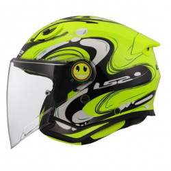 LS2 - CASCO MOTO JET BAMBINO OF622 FUNNY II GLUP - GIALLO FLUO/NERO/BIANCO