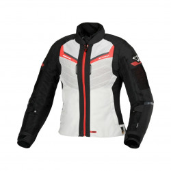 MACNA - GIACCA MOTO ESTIVA DONNA TONDO - NERO/GRIGIO/ROSSO