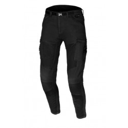 MACNA - JEANS TECNICO MOTO CARGO TRAFORATO BOMBAR - NERO