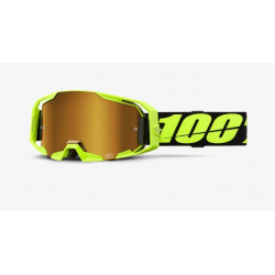 100% - MASCHERINA MOTOCROSS ARMATIC LENTE SPECCHIATA ORO - GIALLO FLUO