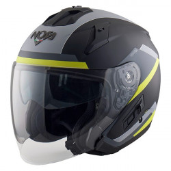 NOS - CASCO MOTO JET NS-2 BLADE - GRIGIO/NERO/GIALLO FLUO