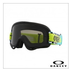 OAKLEY - MASCHERINA O FRAME MX MOTO CHECKS - LENTE DARK GREY - NERO/GIALLO/AZZURRO