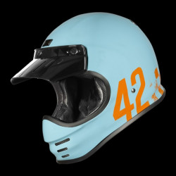 ORIGINE - CASCO MOTO CAFE' RACER VIRGO DANNY AZZURRO/ARANCIONE
