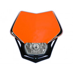 RACETECH - MASCHERINA PORTAFARO V-FACE FULL LED ARANCIONE KTM/NERO