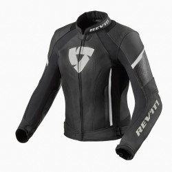 REV'IT - GIACCA MOTO IN PELLE DONNA XENA 3 - NERO/BIANCO