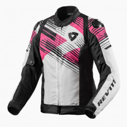 REV'IT - GIACCA MOTO IN TESSUTO DONNA APEX H20 - BIANCO/ROSA