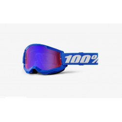 100% - MASCHERINA MOTOCROSS STRATA 2 LENTE SPECCHIATA BLU/ROSSA 461335 - BLU
