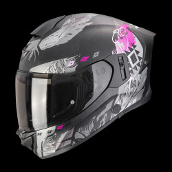 SCORPION - CASCO MOTO INTEGRALE EXO-530 AIR HADJI - NERO OPACO/GRIGIO/ROSA