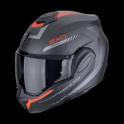 SCORPION EXO - CASCO MOTO MODULARE EXO-TECH EVO CARBON COSY - CARBONIO OPACO/ROSSO