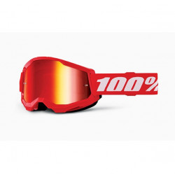 100% - MASCHERINA MOTOCROSS STRATA 2 LENTE SPECCHIATA ROSSA 461347 - ROSSO