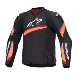 ALPINESTARS - GIACCA MOTO IN TESSUTO T-GP PLUS R V4 NERO/ROSSO FLUO