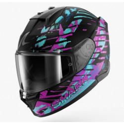 SHARK - CASCO MOTO INTEGRALE D-SKWAL 3 REPTAIA - NERO OPACO/AZZURRO/VIOLA