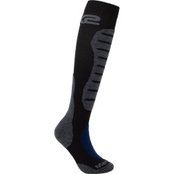 SIX2 - CALZE LUNGHE MOTO TECNICHE RINFORZATE INVERNALI MERINOS NERO/BLU