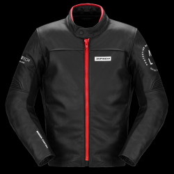 SPIDI - GIACCA MOTO IN PELLE GENESIS NERO/ROSSO