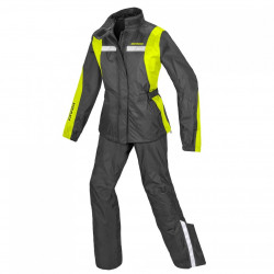 SPIDI - TUTA DIVISIBILE ANTIPIOGGIA DONNA TOURING RAIN - NERO/GIALLO FLUO