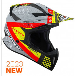 SUOMY - CASCO MOTOCROSS X-WING JETFIGHTER GRIGIO/ROSSO/GIALLO FLUO