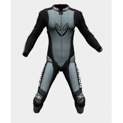 VIRUS POWER - TUTA MOTO INTERA IN TESSUTO ALIEN CON AIRBAG GRIGIO/NERO/BIANCO