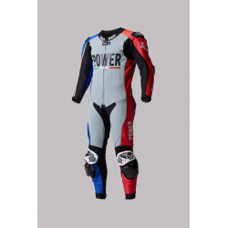 VIRUS POWER - TUTA MOTO INTERA IN TESSUTO PREDATOR - ROSSO/BLU/GRIGIO