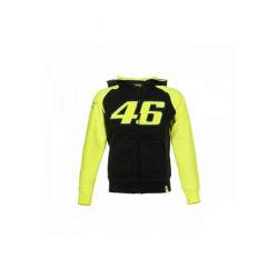 VR46 - FELPA BAMBINO 46 - NERO/GIALLO FLUO