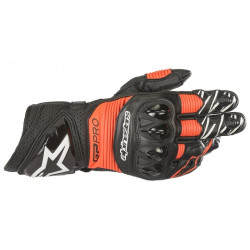 ALPINESTARS - GUANTI MOTO IN PELLE GP PRO R3 - NERO/ROSSO FLUO